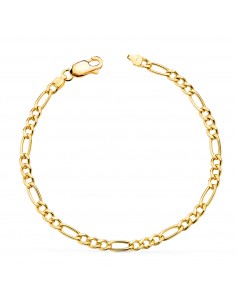 18K PULSERA ORO AMARILLO CARTIER 3X1 HUECA ANCHO  3 5 MM LARGO: 19CM