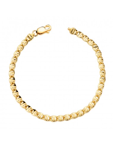 18K PULSERA ORO AMARILLO HUECA ESLABON ANCLA TALLADO ANCHO: 4 MM. LARGO: 19 5 CM