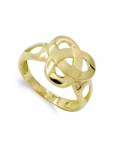 18K SORTIJA ORO AMARILLO MACIZA HOJAS ENTRELAZADAS. ANCHO: 14 5 MM