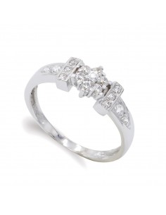 18K SORTIJA ORO BLANCO CON CIRCONITAS. ANCHO: 6 5 MM