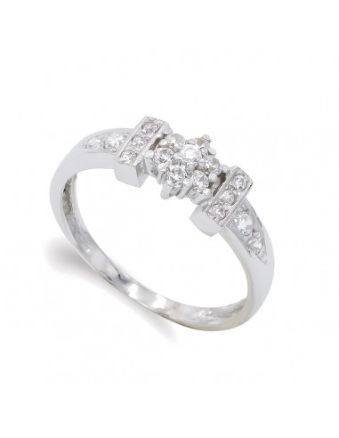 18K SORTIJA ORO BLANCO CON CIRCONITAS. ANCHO: 6 5 MM