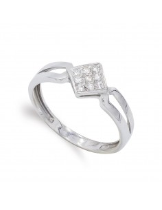 18K SORTIJA ORO BLANCO CON CIRCONITAS. ANCHO: 7 5 MM
