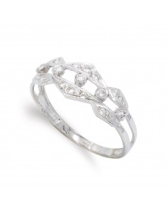 18K SORTIJA ORO BLANCO CON CIRCONITAS. ANCHO: 7 5 MM