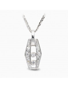 18K GARGANTILLA ORO BLANCO Y CIRCONITAS