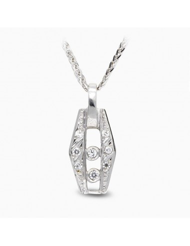 18K GARGANTILLA ORO BLANCO Y CIRCONITAS