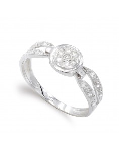 18K SORTIJA ORO BLANCO CON CIRCONITAS. ANCHO: 7 MM