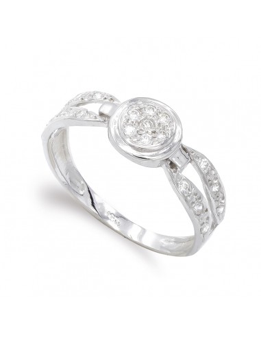 18K SORTIJA ORO BLANCO CON CIRCONITAS. ANCHO: 7 MM