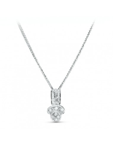 18K GARGANTILLA ORO BLANCO JUEGO NOVIA CIRCONITA 45CM CENTRO 16X8 MM