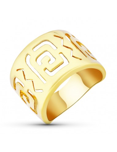 18K SORTIJA ORO AMARILLO MOTIVOS CALADOS EN BRILLO. ANCHO: 15 MM