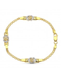 18K PULSERA ORO BICOLOR DE COMUNION CON CIRCONITAS