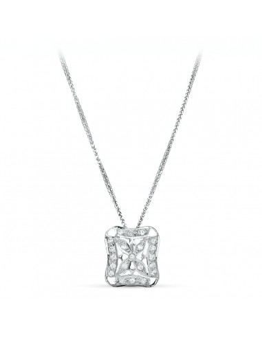 18K GARGANTILLA ORO BLANCO JUEGO NOVIA 45CM MOTIVO 17X17 MM