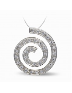 18K COLGANTE ORO BLANCO CIRCONITA ESPIRAL.