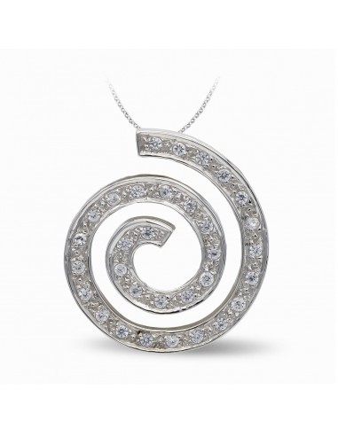18K COLGANTE ORO BLANCO CIRCONITA ESPIRAL.