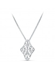 18K GARGANTILLA ORO BLANCO 45CM JUEGO NOVIA MOTIVO CIRCONITA 20X15 MM