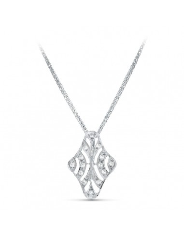 18K GARGANTILLA ORO BLANCO 45CM JUEGO NOVIA MOTIVO CIRCONITA 20X15 MM