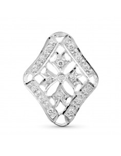 18K COLGANTE ORO BLANCO ROMBO CIRCONITA ORO BLANCO