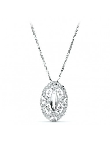 18K GARGANTILLA ORO BLANCO JUEGO NOVIA 45CM CENTRO CIRCONITA 23X15 MM