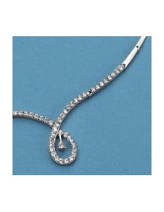 18K GARGANTILLA ORO BLANCO CIRCONITAS. 10.60 GRS.