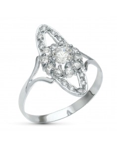 18K SORTIJA ORO BLANCO MOTIVO CALADO 20X9 MM CON CIRCONITAS. ANCHO: 20 MM