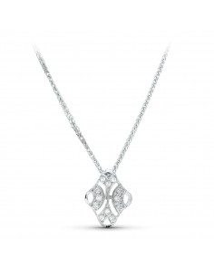 18K GARGANTILLA ORO BLANCO 45CM JUEGO NOVIA 15X11 MM CIERRE MOSQUETON