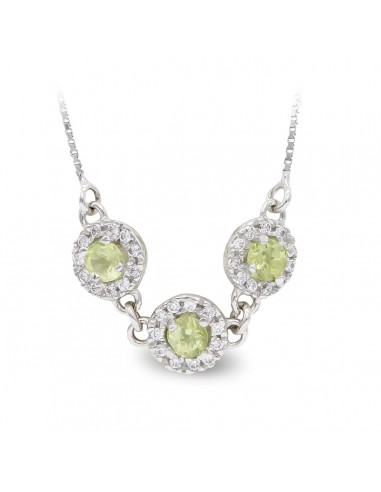 18K GARGANTILLA ORO BLANCO CUAJOS CIRCONITA Y CADENA VENECIANA