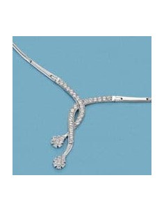 18K GARGANTILLA ORO BLANCO CIRCONITAS. 12.90 GRS.