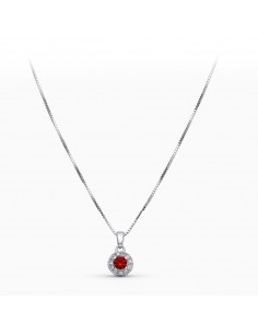 18K GARGANTILLA ORO BLANCO Y CIRCONITA CON CADENA VENECIANA