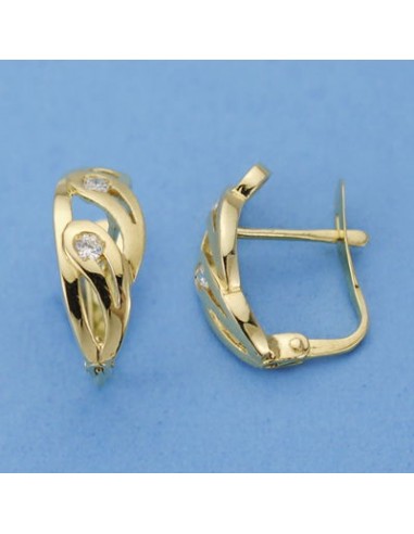 18K PENDIENTES CIRCONITAS. 15 X 6 MM.