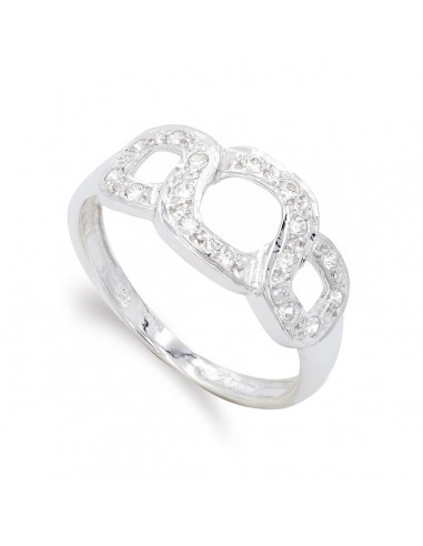 18K SORTIJA ORO BLANCO Y CIRCONITAS. ANCHO: 9 5 MM