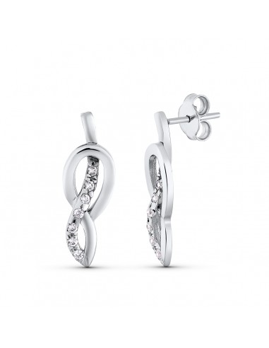 18K PENDIENTES ORO BLANCO CIRCONITA 23X7 MM CIERRE PRESION