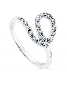 18K SORTIJA ORO BLANCO LAZO CON CIRCONITAS. ANCHO: 11 MM