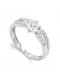 18K SORTIJA ORO BLANCO CON CIRCONITAS. ANCHO: 6 5 MM