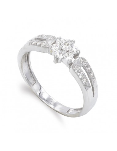 18K SORTIJA ORO BLANCO CON CIRCONITAS. ANCHO: 6 5 MM