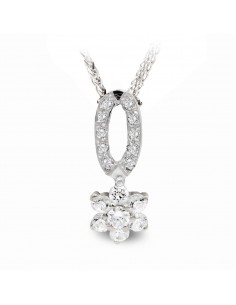 18K COLLAR ORO BLANCO Y CIRCONITAS 45CM