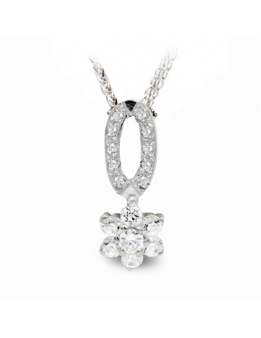 18K COLLAR ORO BLANCO Y CIRCONITAS 45CM
