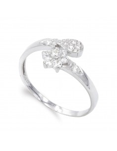 18K SORTIJA ORO BLANCO CON CIRCONITAS. ANCHO: 9 MM