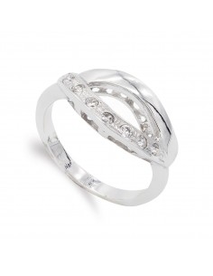 18K SORTIJA ORO BLANCO CON CIRCONITAS. ANCHO: 9 5 MM