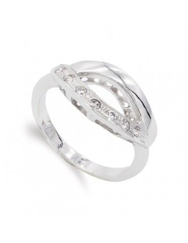 18K SORTIJA ORO BLANCO CON CIRCONITAS. ANCHO: 9 5 MM