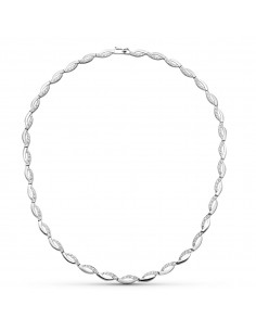 18K GARGANTILLA ORO BLANCO Y CIRCONITAS