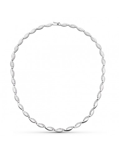18K GARGANTILLA ORO BLANCO Y CIRCONITAS
