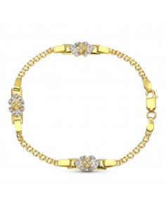 18K PULSERA ORO BICOLOR DE COMUNION CON CIRCONITAS