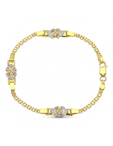 18K PULSERA ORO BICOLOR DE COMUNION CON CIRCONITAS