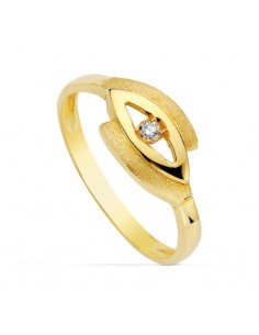 18K SORTIJA ORO AMARILLO OJO CON CIRCONITA. ANCHO: 7 5 MM