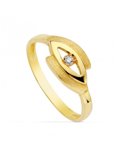 18K SORTIJA ORO AMARILLO OJO CON CIRCONITA. ANCHO: 7 5 MM