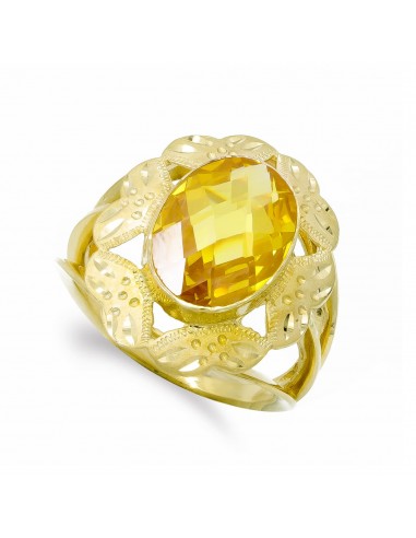 18K SORTIJA ORO AMARILLO CON PIEDRA OVAL TOPACIO. MEDIDA: 14X10 MM