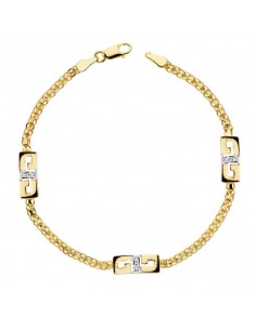 18K PULSERA BICOLOR CIRCONITA 17CM