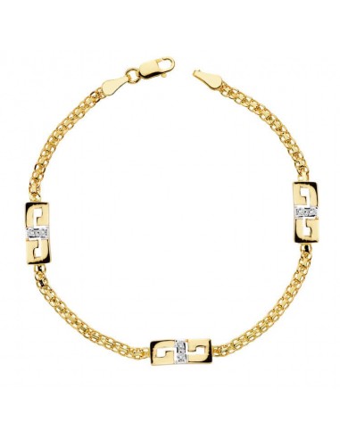 18K PULSERA BICOLOR CIRCONITA 17CM