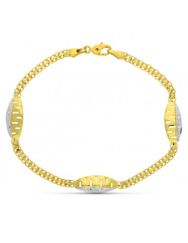 18K PULSERA ORO BICOLOR COMUNION CIRCONITA 17CM