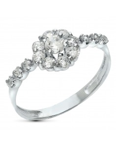 18K SORTIJA ORO BLANCO CUAJO CON CIRCONITAS. ANCHO: 8 5 MM