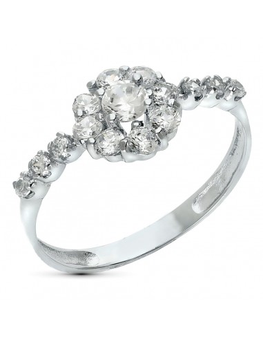18K SORTIJA ORO BLANCO CUAJO CON CIRCONITAS. ANCHO: 8 5 MM